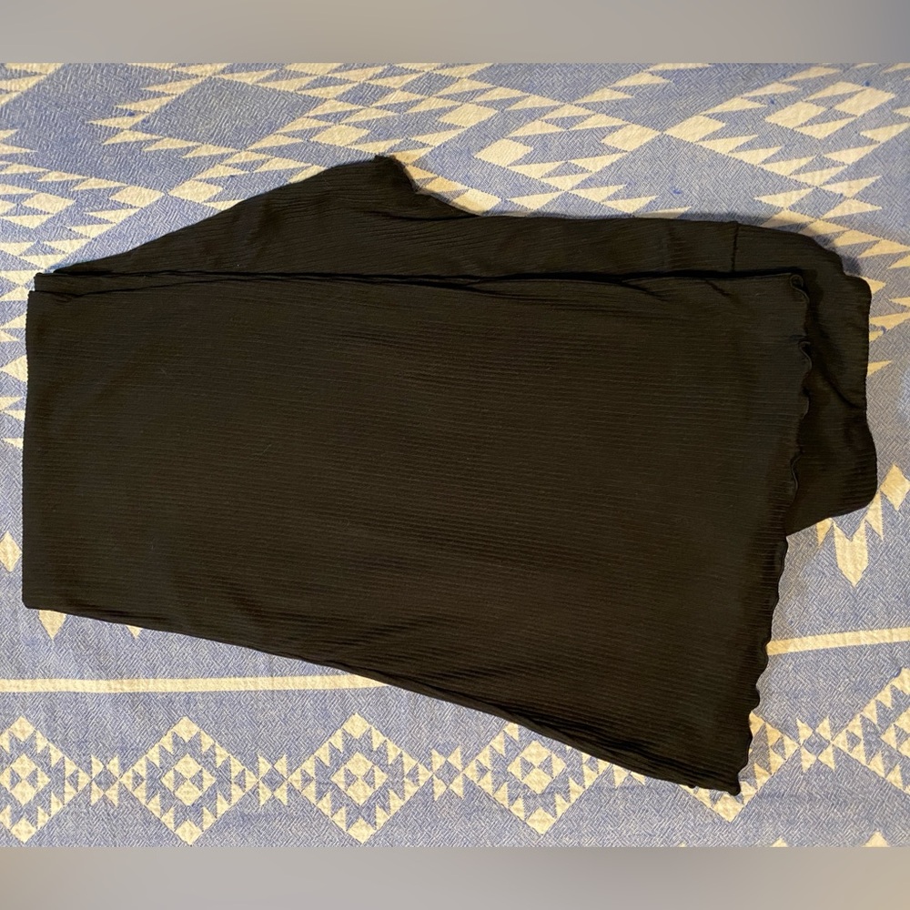 Women No Boundaries Black Textured Flared Ribbed Bottoms Leggings